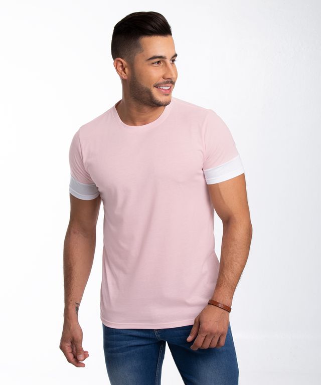 camiseta rosa palo hombre