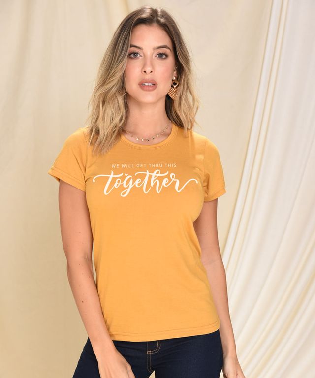 Camiseta-Stay-Home-Mostaza