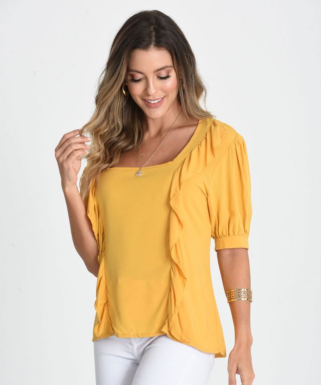 Platillo Incorrecto Corredor Blusa para Mujer color mostaza compralo en la tienda On-line | Amelissa -  Amelissa Store Colombia