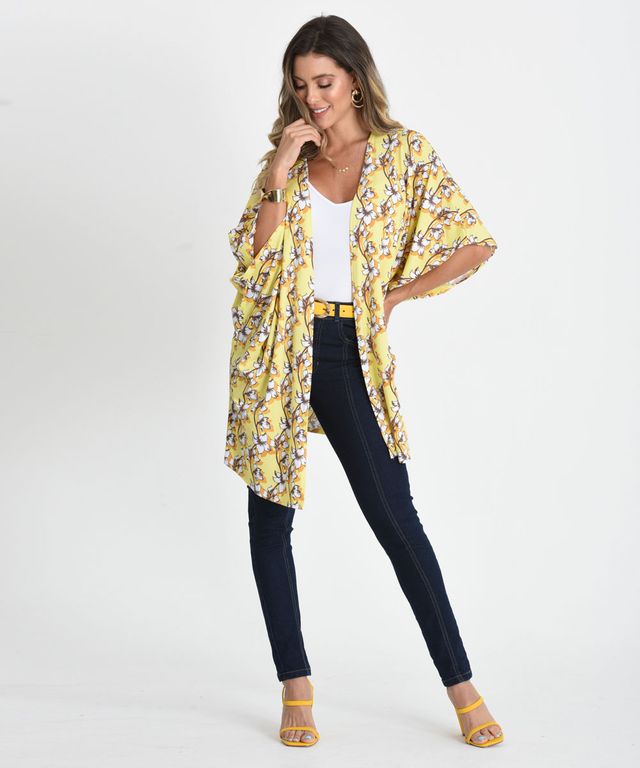 Kimono para Mujer color amarillo print compralo en la tienda On-line |  Amelissa - Amelissa Store Colombia