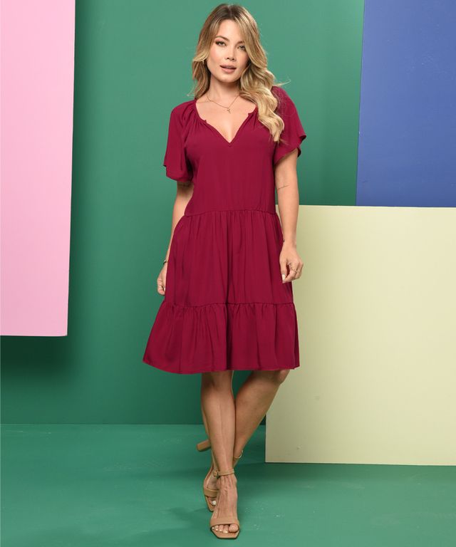 Vestido para mujer color Vino Compralo en tienda On-line | Amelissa - Amelissa Store